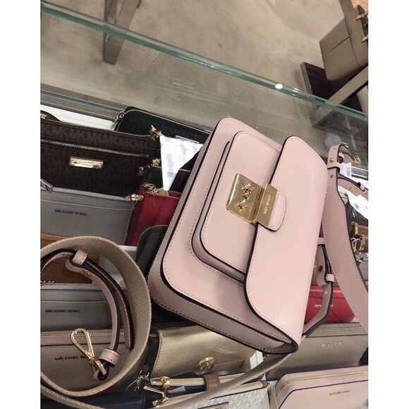 Michael Kors Sloan Editor Large Shoulder Smooth Leather Bag Soft Pink Crossbody - Picture 11 of 15